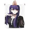 Eito HUNDRED LINE Knitted Blankets Flannel Last Defense Academy Lightweight Throw Blankets for Outdoor Travel Bedspread