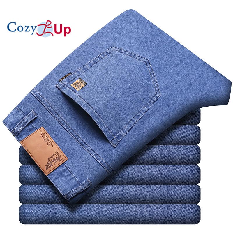 Cozy Up Thin Ice Silk Jeans for Men, Light Color Loose Elastic Casual Trousers