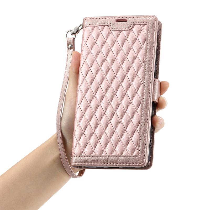Grid Strap Leather Case for Samsung Galaxy A57 A37 A17 A07 A56 A36 A26 A16 A06 A55 A35 A25 A15 A54 A34 A24 A14 Case Wallet Cover