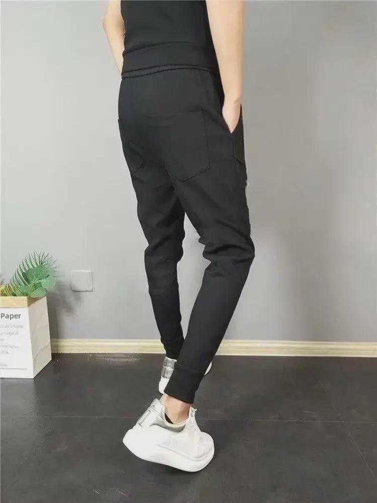 Men's Slim Fit Korean Style Cuffed Casual Pants for Spring/Autumn