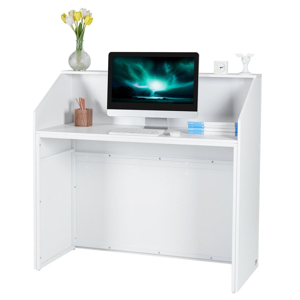 VEVOR Reception Desk, 46.46 x 19.69 x 43.90 in Rectangular Front Counter Table, Office Reception Desk, Retail Counter and Front Reception Counter