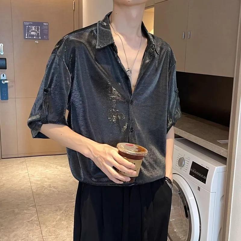 

Men s Clothing Ladies Lapel Button Cardigan Solid Color Versatile Loose Shirt Fashion Long Sleeve Commuting Top S серый