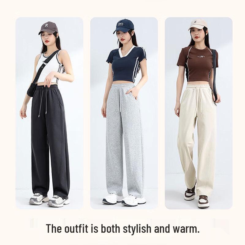 Baleno Women's Straight Wide-Leg Banana Sweatpants