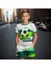 Casual 3D Printed Children's 2-piece Set Short Sleeved T-shirt Football Shorts Outdoor Set