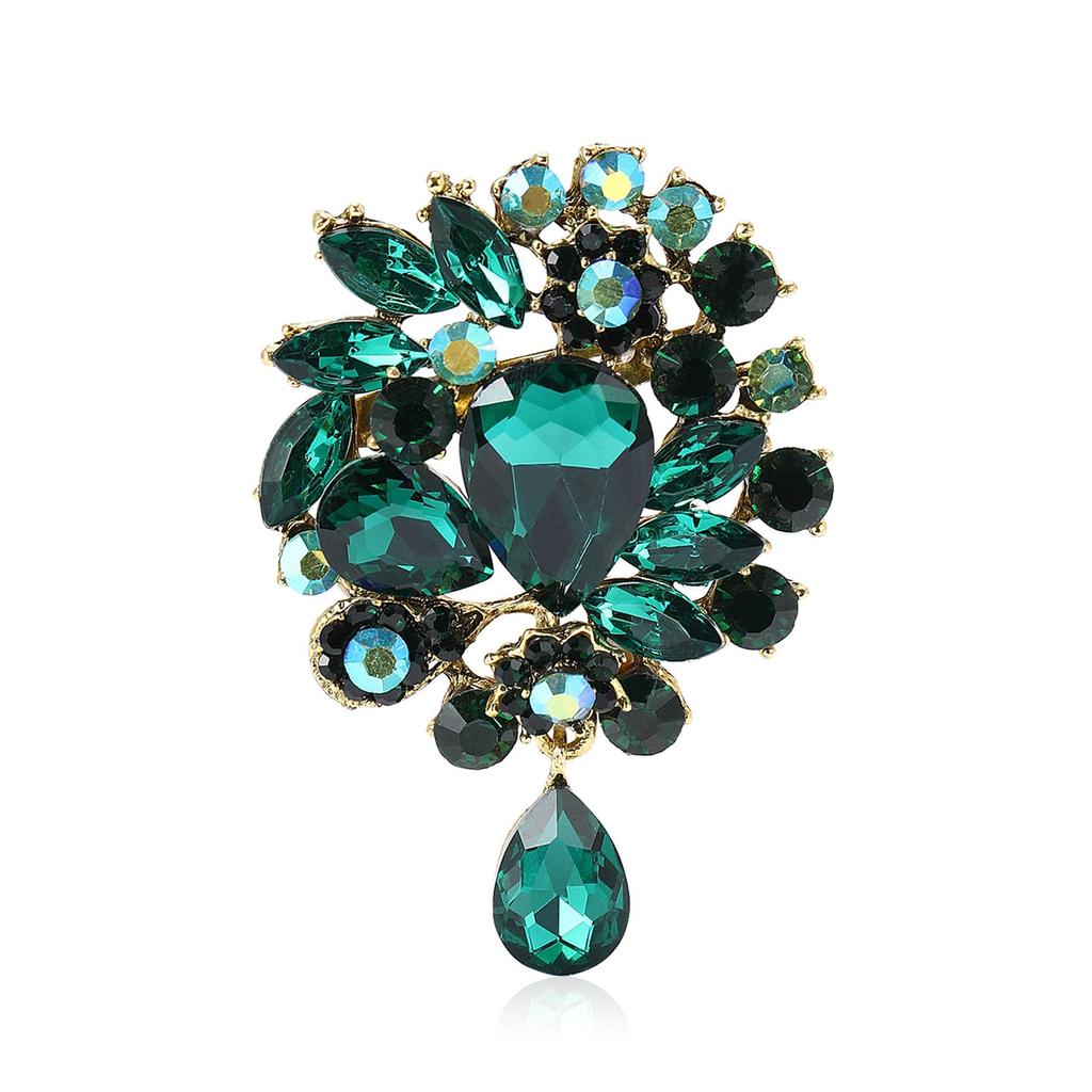 Elegant Rhinestone Alloy Brooch - Versatile Medium-Sized Corsage Pin for Women's Fashion