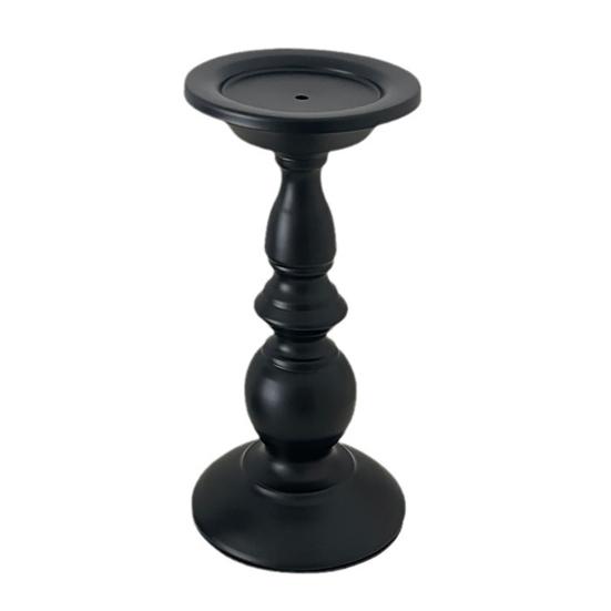 huaqianguhh Vintage Candle Holder, Black Matte Pillar Holders, Metal Heat-Resistant Stand for Scented Candles And Tealights, Retro Candlestick Dining