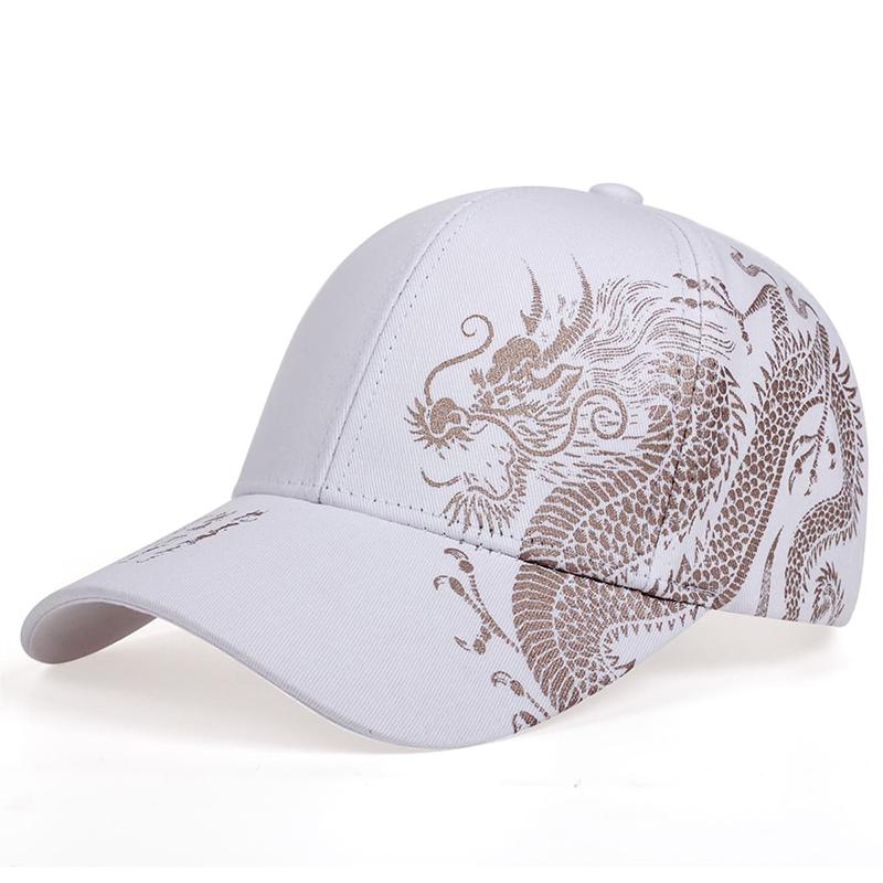 Unisex Golden Dragon Printing Snapback Baseball Caps Spring and Autumn Outdoor Adjustable Casual Hats Sunscreen Hat