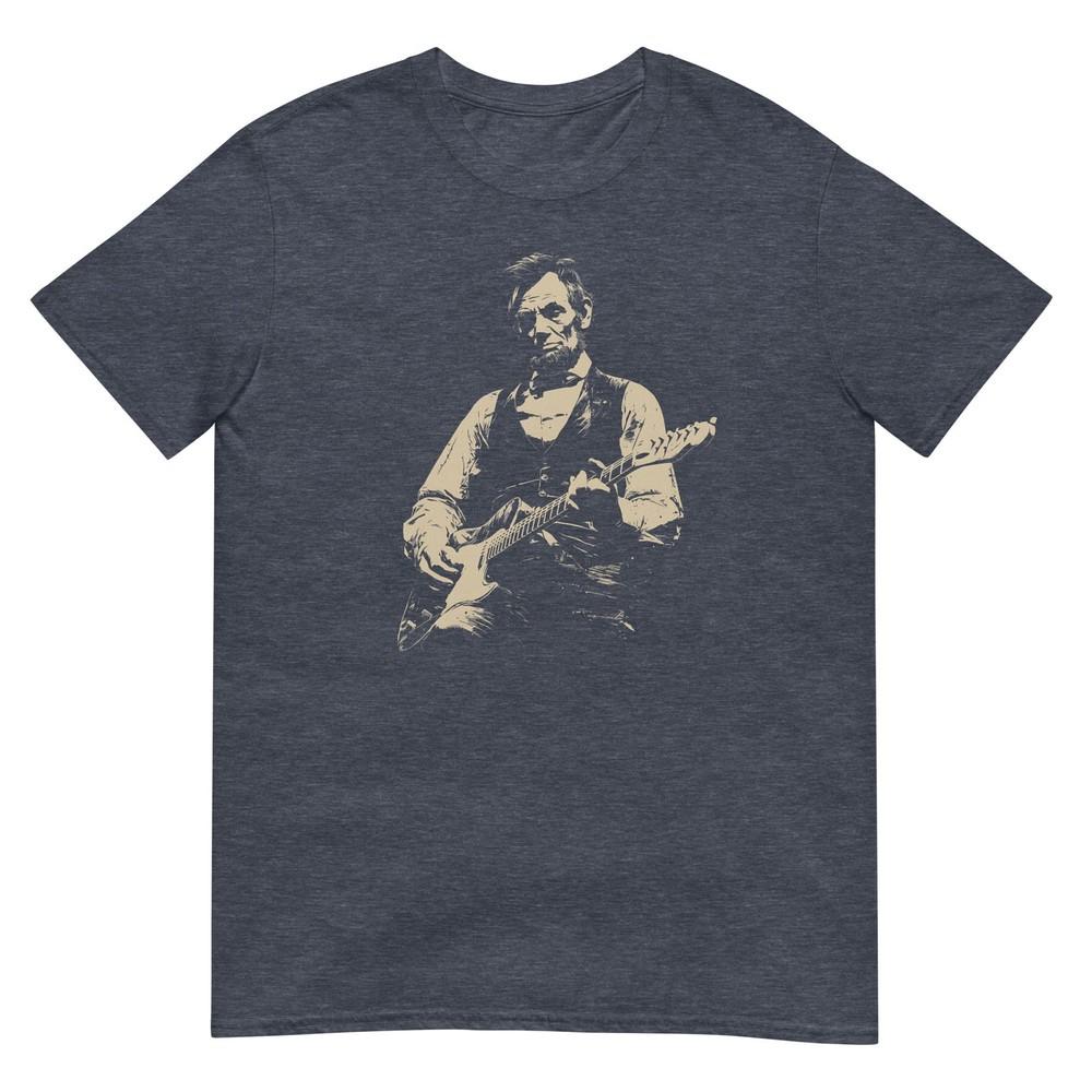 Abraham Lincoln Abe Lincoln Playing Guitar Retro Vintage Tshirt