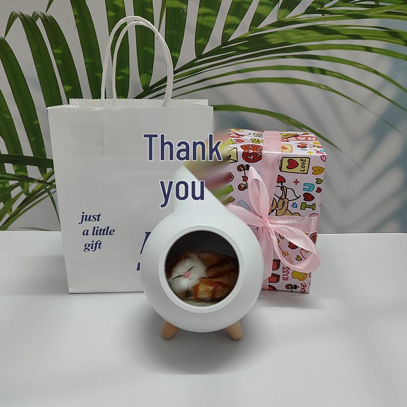 Kreatives Katze Atmosphäre Nachtlicht - USB Wiederaufladbar, Kinder Touch Nachttischlampe