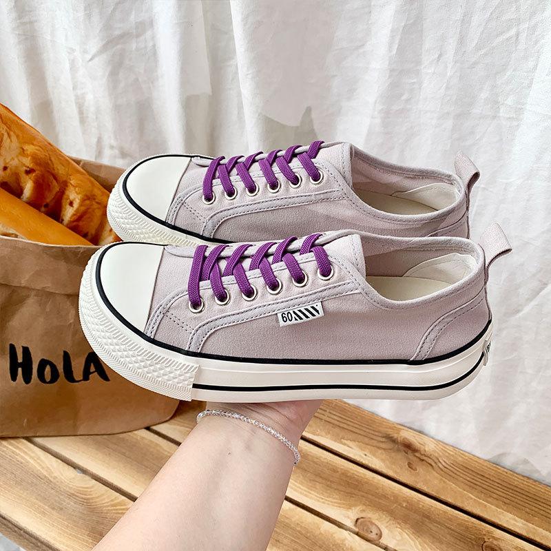 

Весенние новые простые парусиновые туфли для студенток, универсальные, уродливо-милые, на толстой подошве, туфли с большой головой, женская обувь 40 фиолетовый