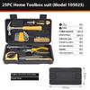 25PCS Home Toolbox Set Hexagonal Hammer Pliers Manual Hardware Repair Box Utility Knife Screwdriver Tape Measure Electric Pen