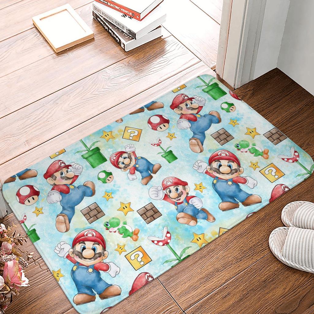M-Marios Super Bros Front Door Floor Entrance Mat Outdoor Bathroom Kitchen Doormat Garden Carpet Rug