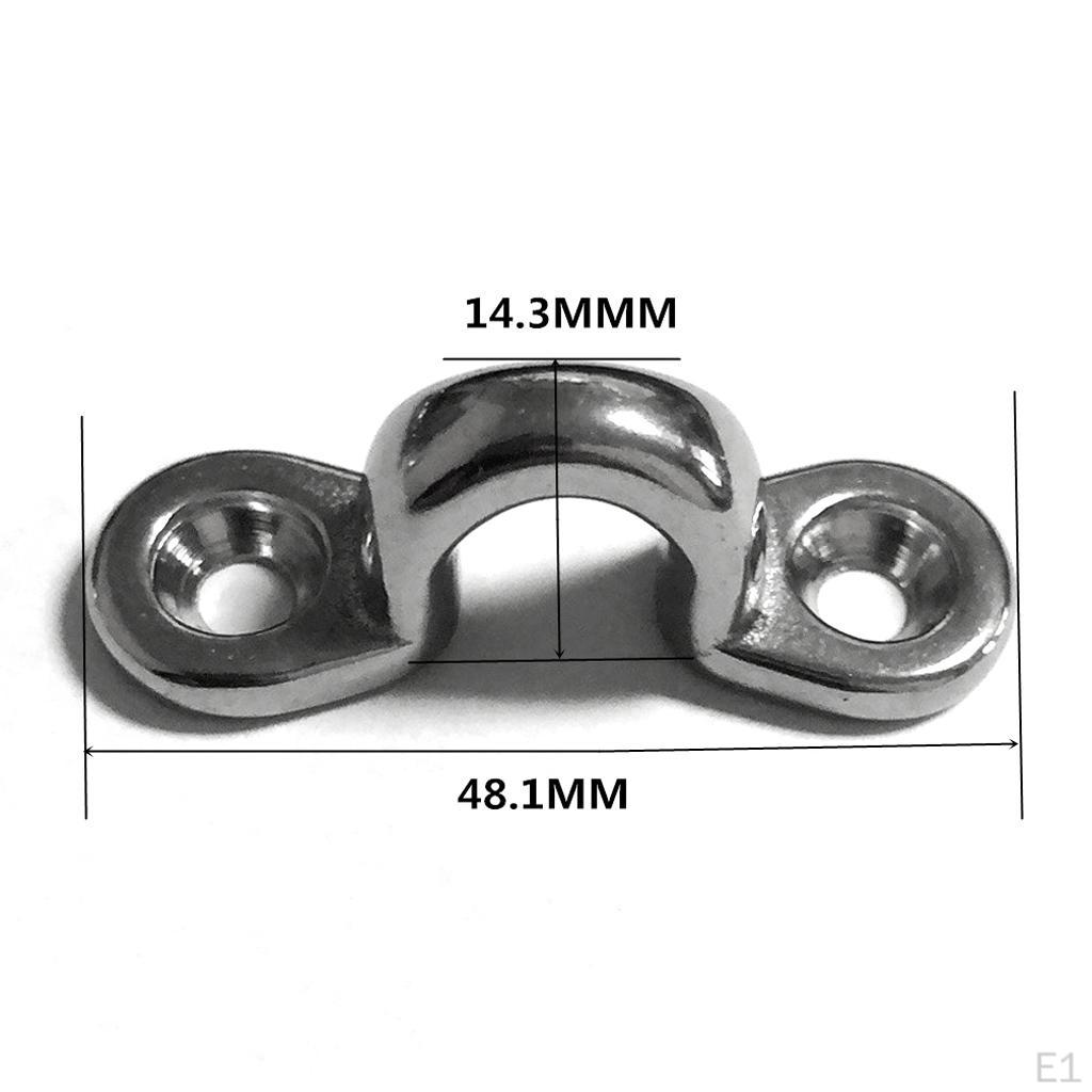 6 X Stainless Steel Marine Pad Eye Sailing Kayak Boating Rigging Accessories