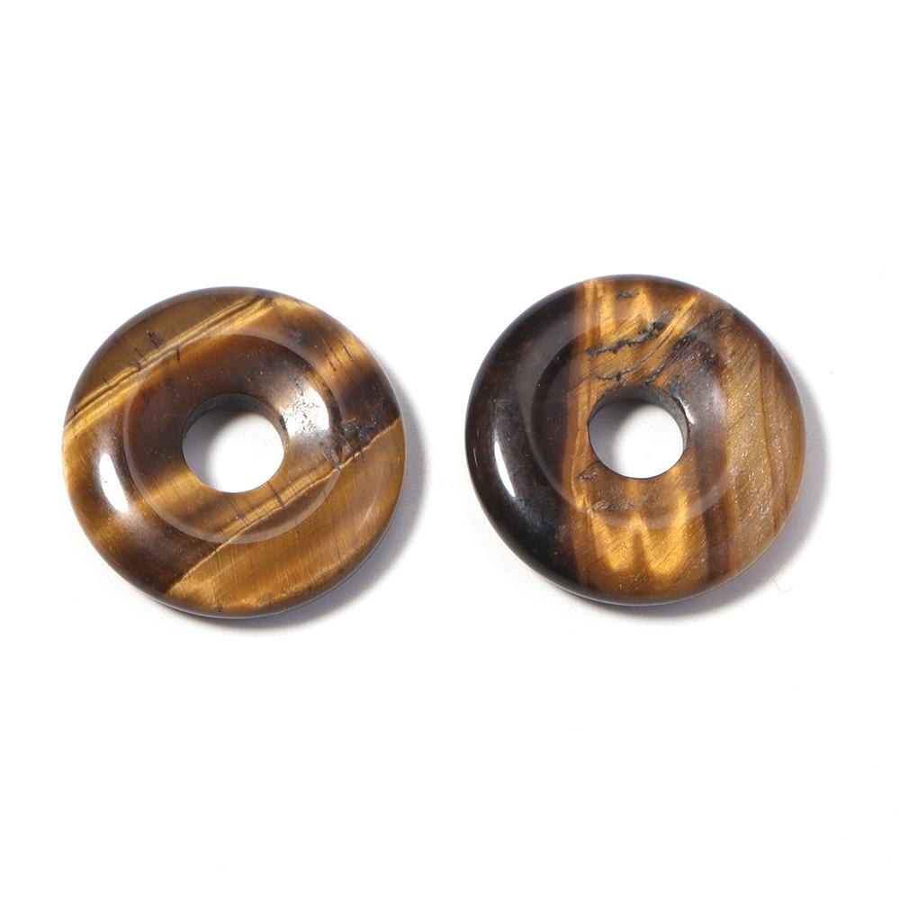 2pcs/lot Big Hole Natural Stone Beads Round Tiger Eye Opal Agate Stone Pendant Beads For DIY Charms Necklace Earring Accessories