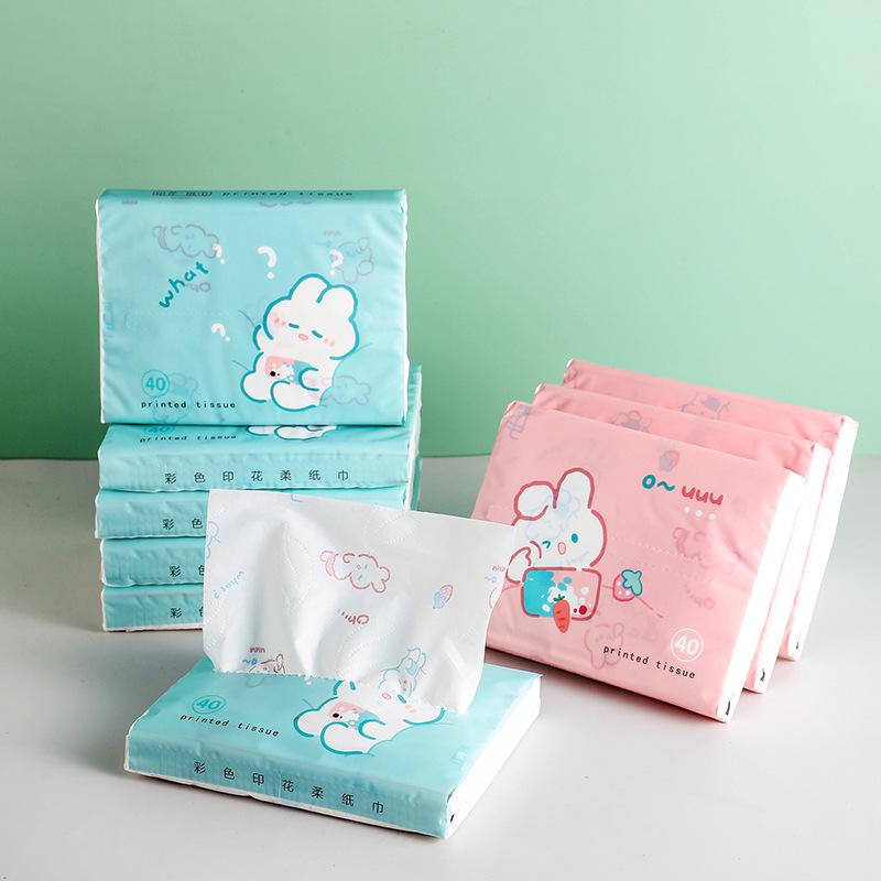 Portable Mini Handkerchief Tissue Pack - Printed Facial Tissues