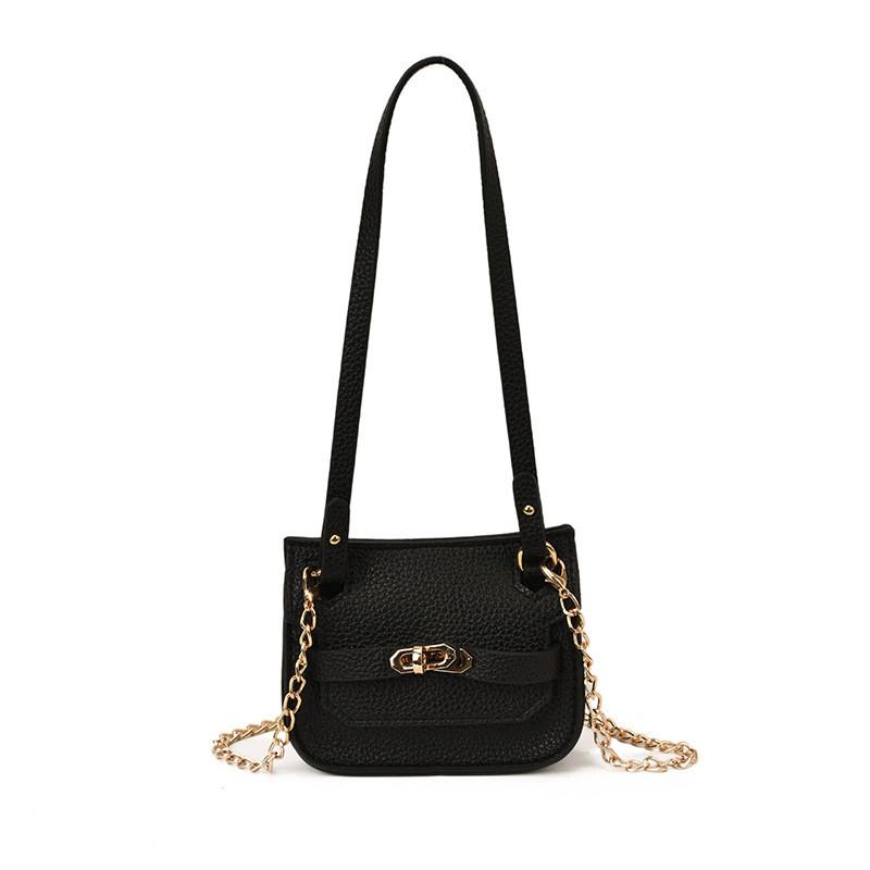 Simple Solid Color Shoulder Crossbody Bag With Chain Design For Daily Use