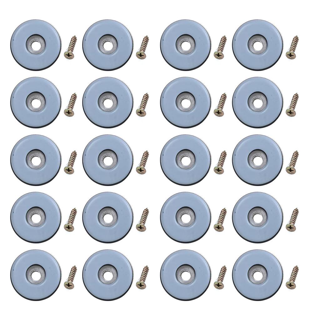 Pack Of 20 Reusable Furniture Sliders With Screws for Wood Floor Chair Leg Protectors Scratch Noise Reductions Glides