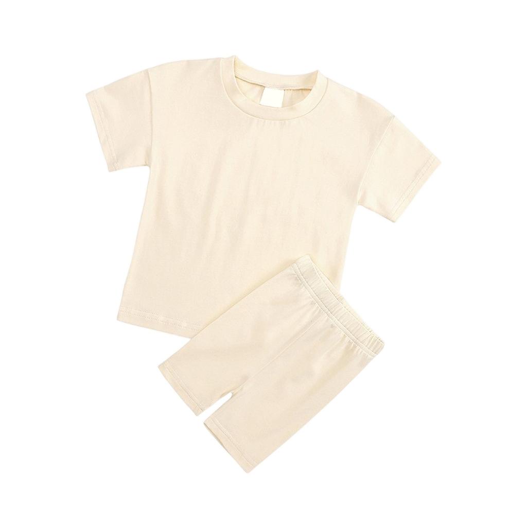 Kid Patriotic Outfit - Short Sleeve & Shorts 2-Piece Set For Girl