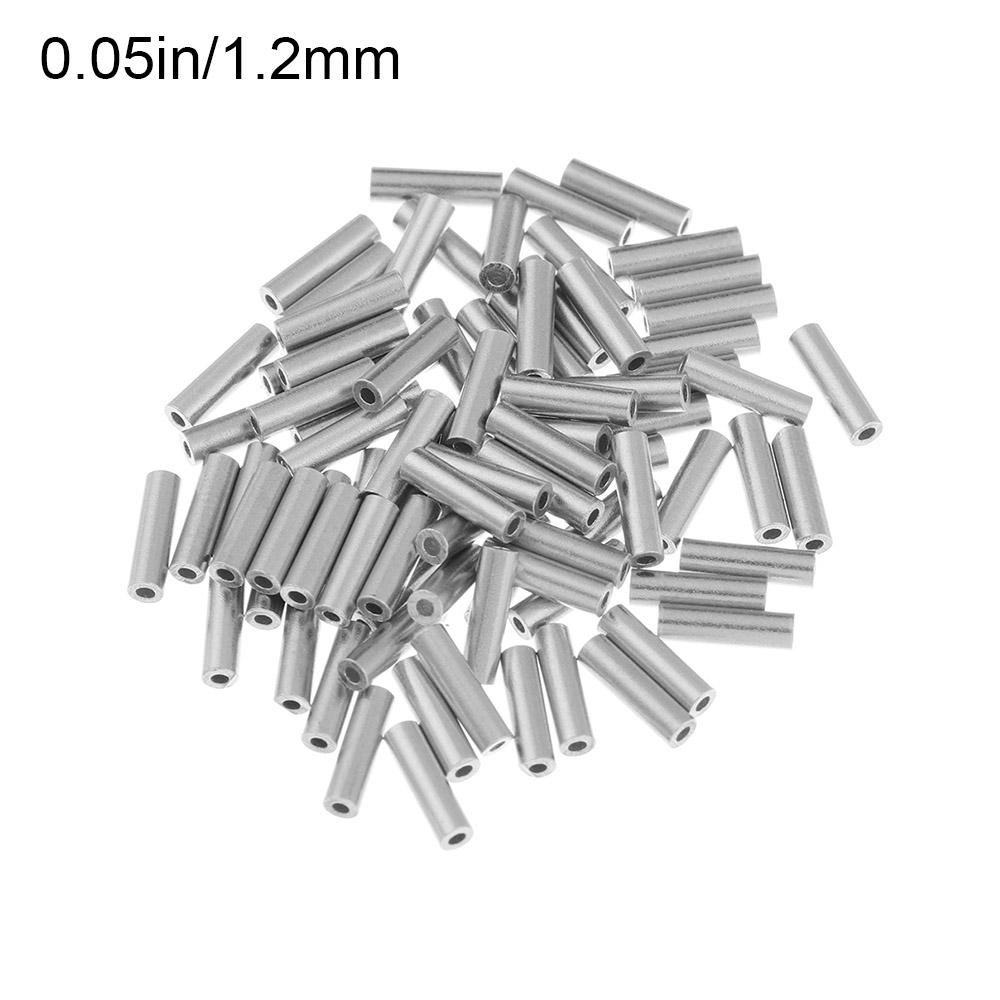 100pcs/lot Stainless Steel Connector Round Aluminum Crimp Sleeve Line Crimping Sleeves single Aluminum Fishing Wire Tube