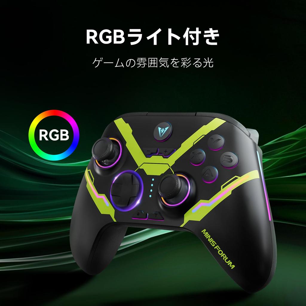 Ігровий контролер MINISFORUM MGP01 для отвору № 1000 мАг Високий, зі спеціальним додатком, для ПК/iOS/Android/Switch, підтримка Bluetooth/Dongle/дротового підключення,