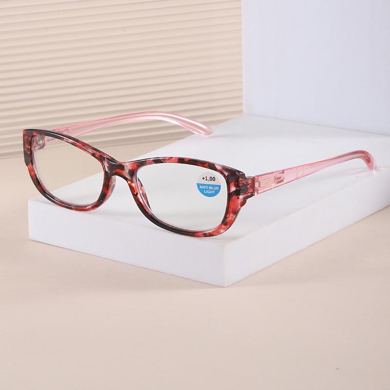 Chic Women's Retro Floral Anti-Blue Light Reading Glasses - Ultra-Light PC Frame, High-Definition Lenses, Slimming Design