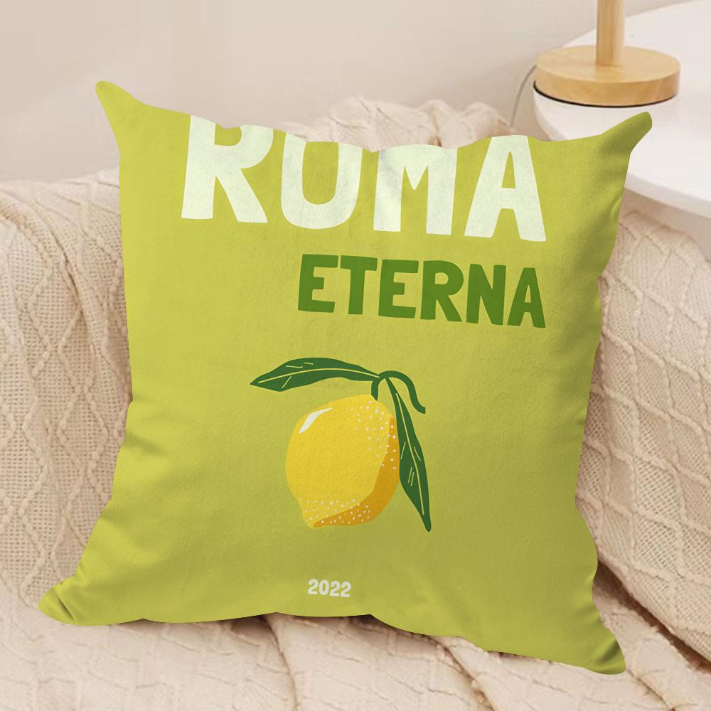 Travel Vacation Series Cushion Cover Silky Short Plush Invisible Zipper Dustproof Sofa Pillow Case For Home Decor