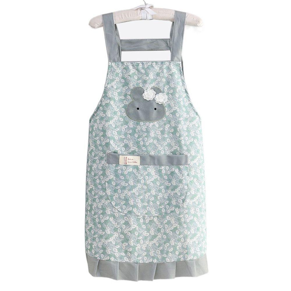 

Фартук из кролика с защитой от масла и карманами, женский фартук, аксессуары для готовки, юбка принцессы, фартук для кухни зелёный
