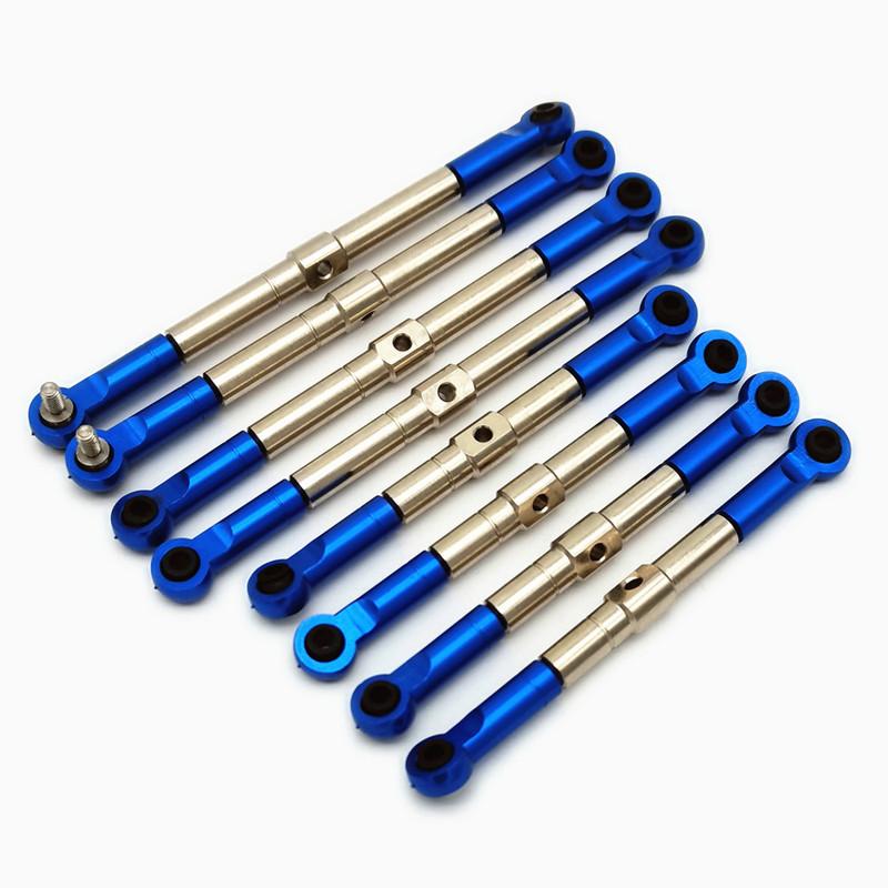 8pcs Hard Steel Adjustable Front and Rear Toe Links Push Rods for Traxxas 1/16 E-Revo Summit 7138 7118