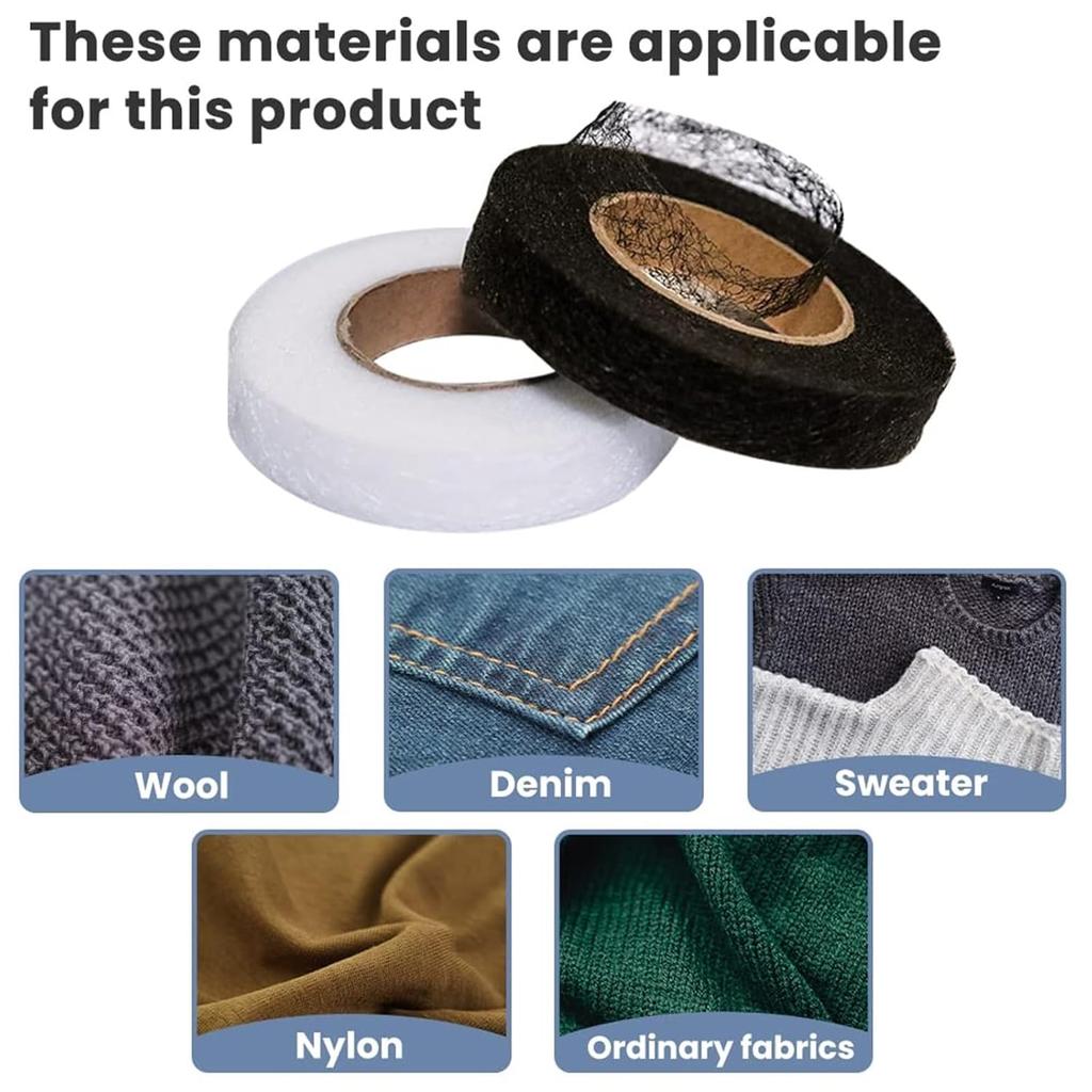 300/60M Adhesive Fabric Fusing Tape Iron On Hem Tape Pants Jean Clothes Trousers Edge Shorten DIY Sewing Tools Hemming Strips
