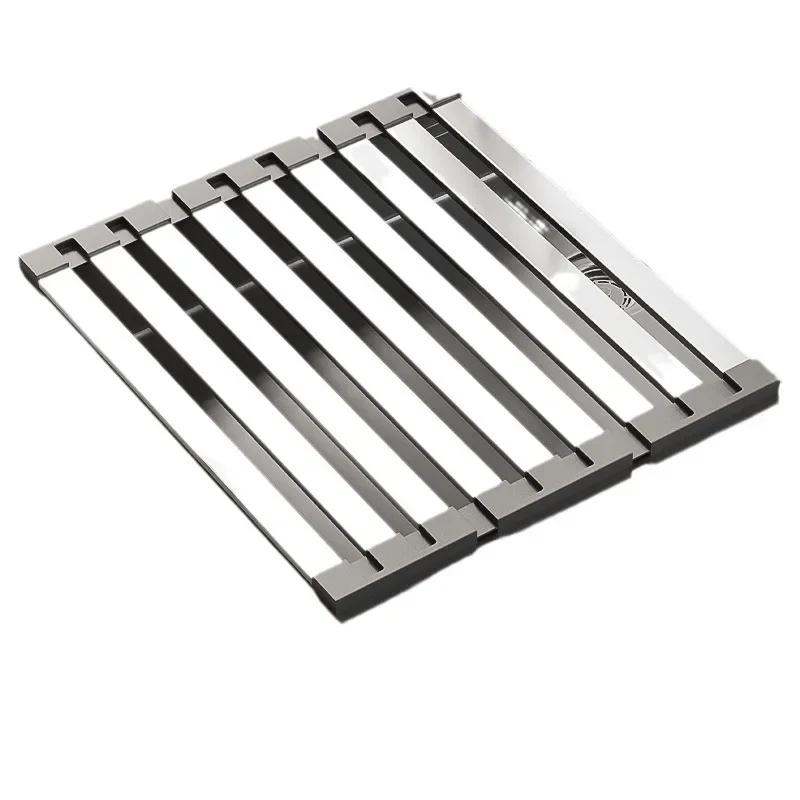 42X32 5cm Stainless Steel Sink Drain Rack Collapsible Telescoping Design Dish Organizer Basket Kitchen Storage Rack 304 Steel