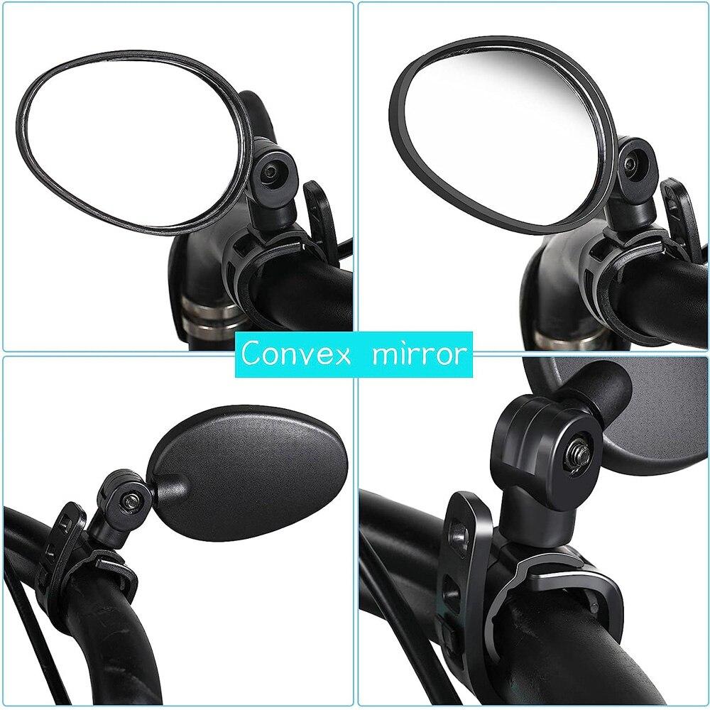 1/2pcs Bike Rearview Mirror 360° Adjustable Rotatable Handlebar Convex Mirror Safe Wide Angle For Bicycle Cycling Outdoor Sports