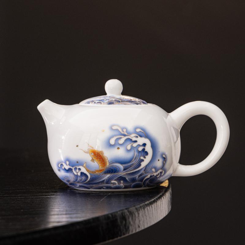 180ml Mutton Fat Jade White Porcelain Tea Pot Dehua Ceramic Xishi Kettle Home Beauty Tea Infuser Traditional Filter Teapot