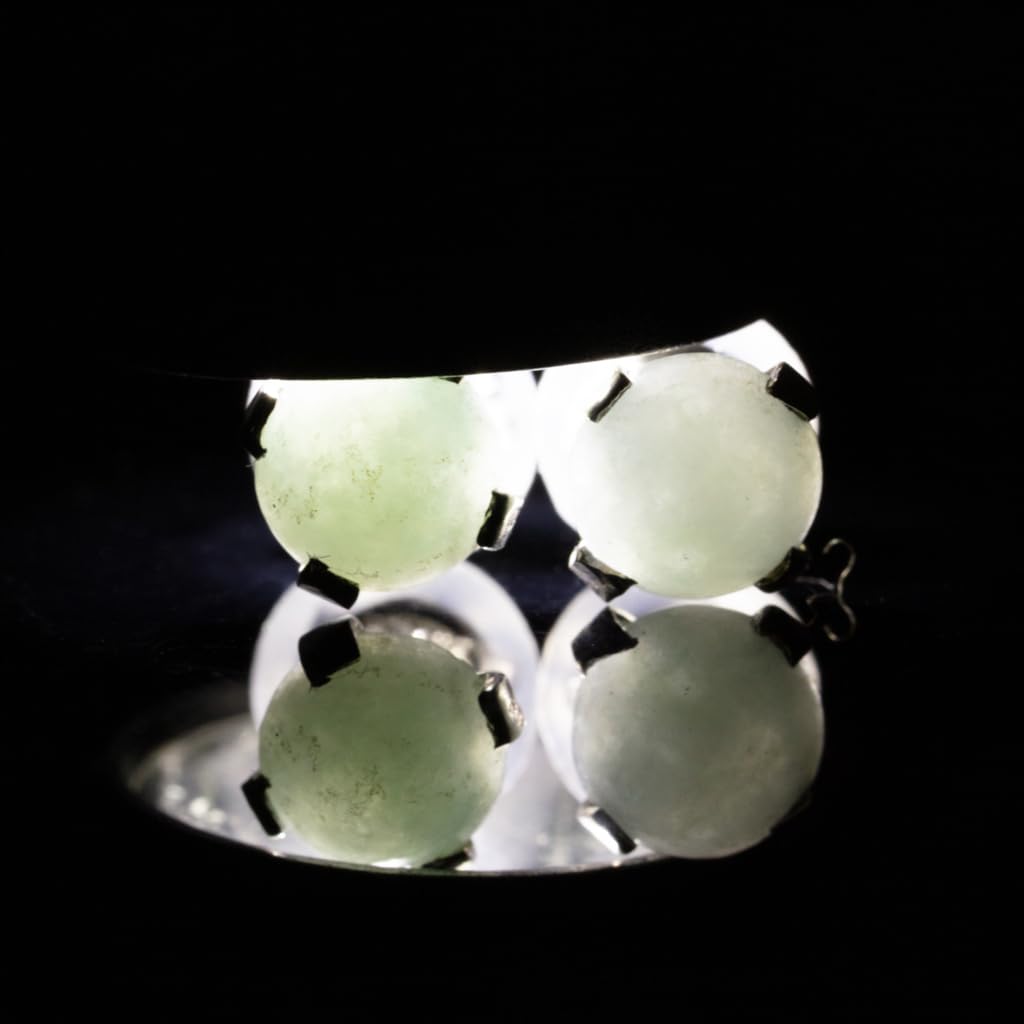 5mm Itoigawa Natürlicher Jadeit Silber Japanischer Nationaler Jomon Kraftstein Jadeit Werkstatt Garantie APS0135 Ohrringe, Stein, [Itoigawa Kotaki/Qualität