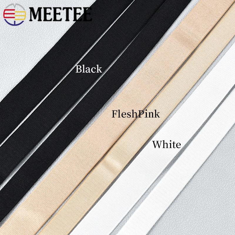 Meetee 5/10/20M 6-30mm Elastic Band Spandex Underwear Stretch Webbing Tape Clothes Drawstring Strap Bra DIY Garment Belt Bands