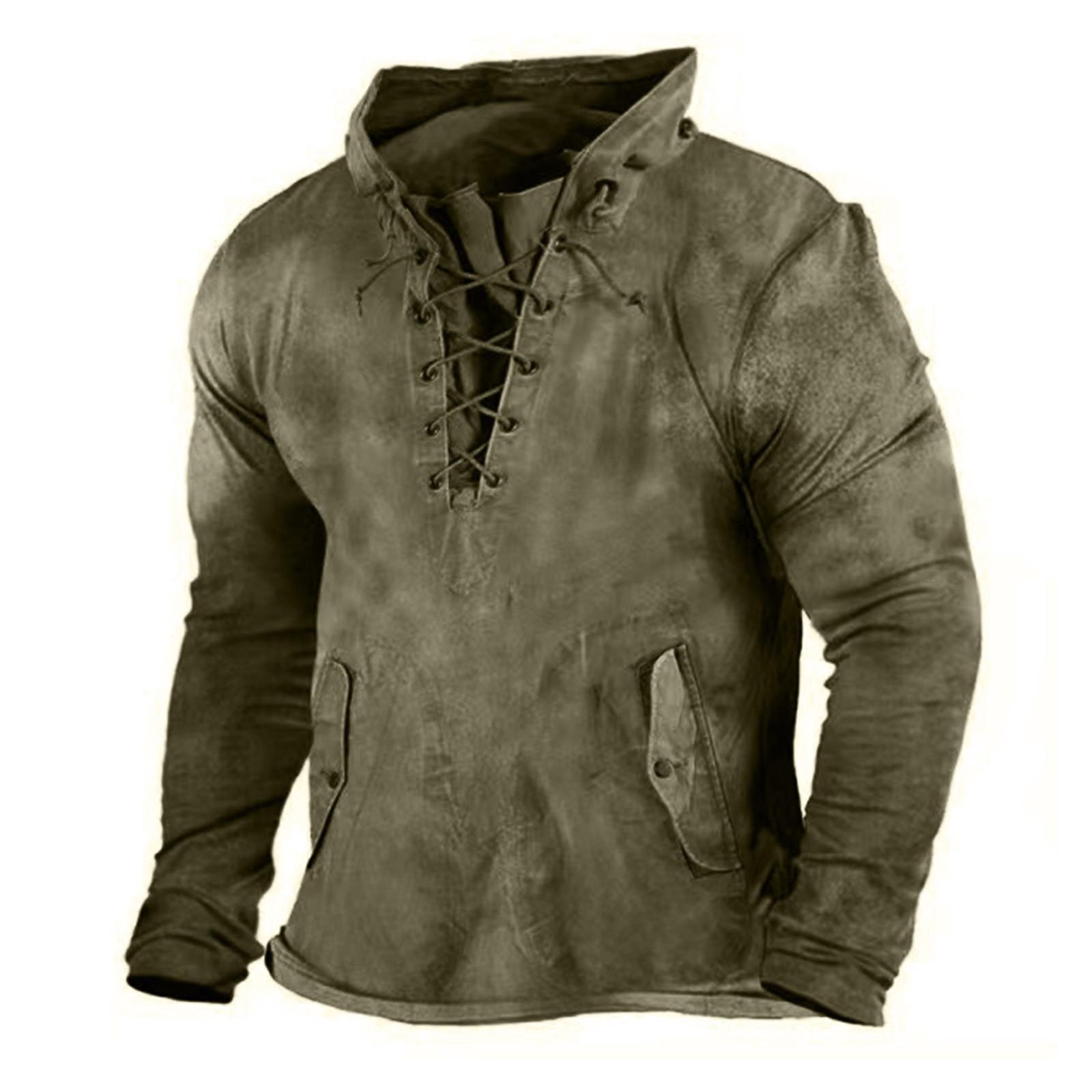 

Одяг для фітнесу. Чоловічий периферійний светр з капюшоном і довгими рукавами. XXXL хакі