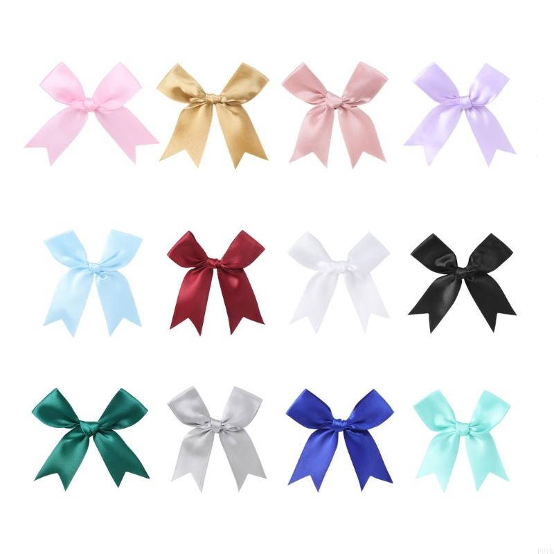 100Pcs Gift Wrapping Ribbon Bowknot 8cm Polyester Fabric Bowknot for Birthday Valentine's Day Wedding Gift Packaging P9YB