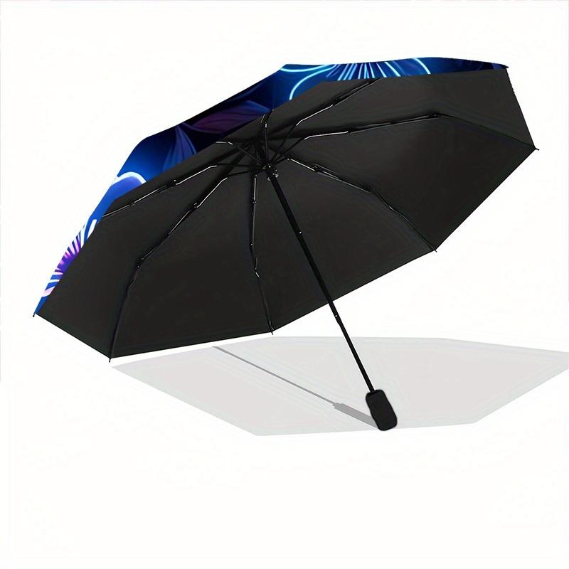 1pc Neon Flowers Automatic Open/close Folding Umbrella, Compact Portable Travel Umbrella,Cute Umbrella, Durable Construction yy250804092