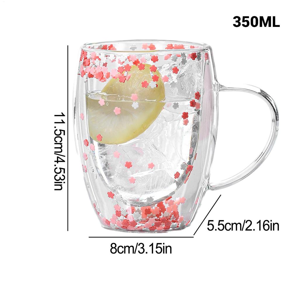 Doppelwandige Glas-Kaffeetassen 350ml Ästhetische Klare Isolierglas-Kaffeetasse Leichte Große Kapazität Glasbecher Für Heiß Und