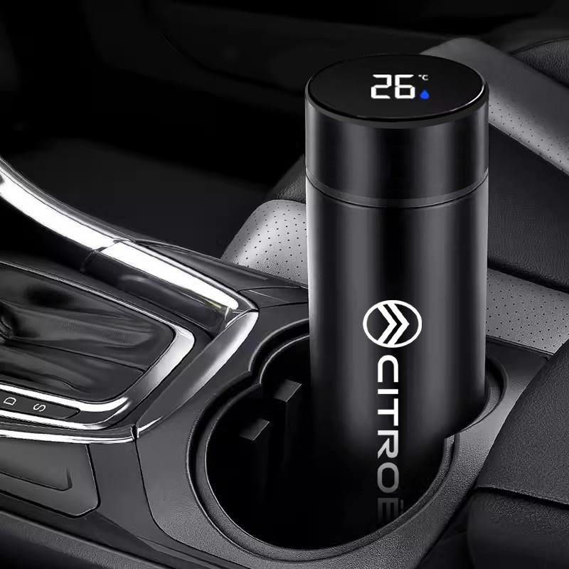 500ml Portable Car Logo Intelligent Stainless Steel Thermos Bottle For Citroen e-C3 e-C4 X C5X C3 C4 Cactus Picasso C-Crosser C6