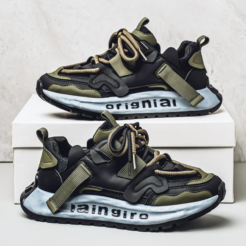 

2025 summer new sports and leisure board shoes platform fashion dad shoes Hong Kong style mesh bread shoes men s shoes 44 чёрный