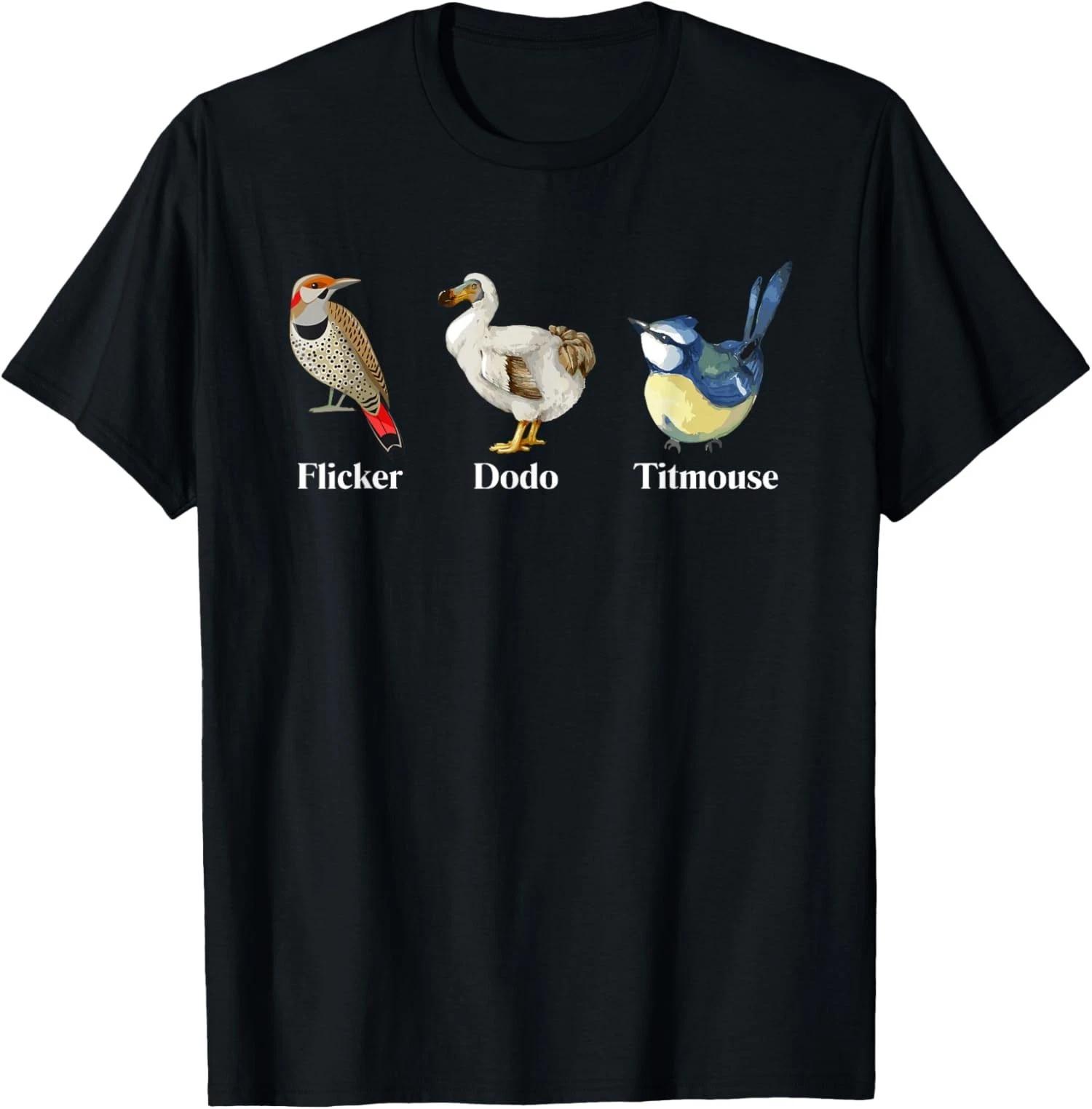 Flicker Dodo Titmouse Funny Bird Clever Birdwatcher Unisex T-Shirt XS