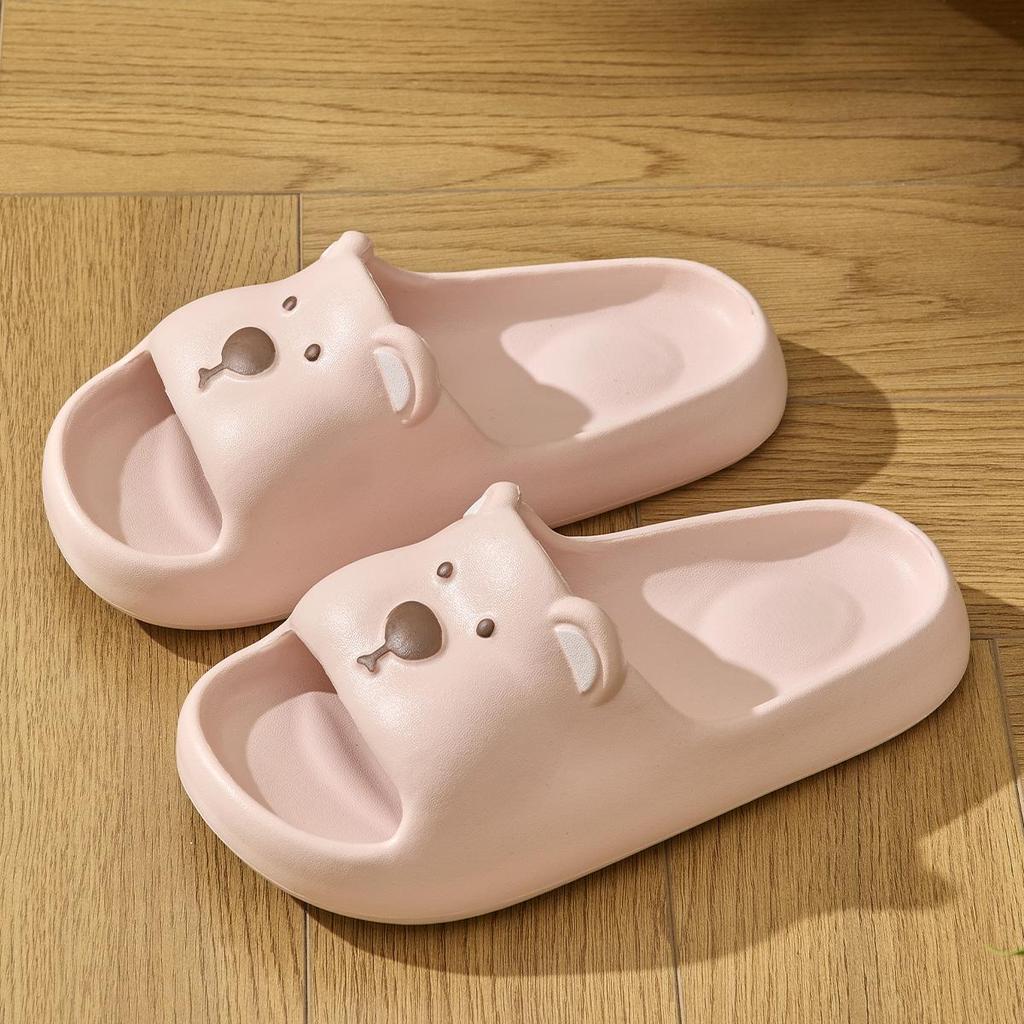 Cute Bear Children Home Slippers Beach Thick Bottom Summer Slides Cartoon Comfortable Non-Slip Slippers Indoor Outdoor Men Bathroom Slippers