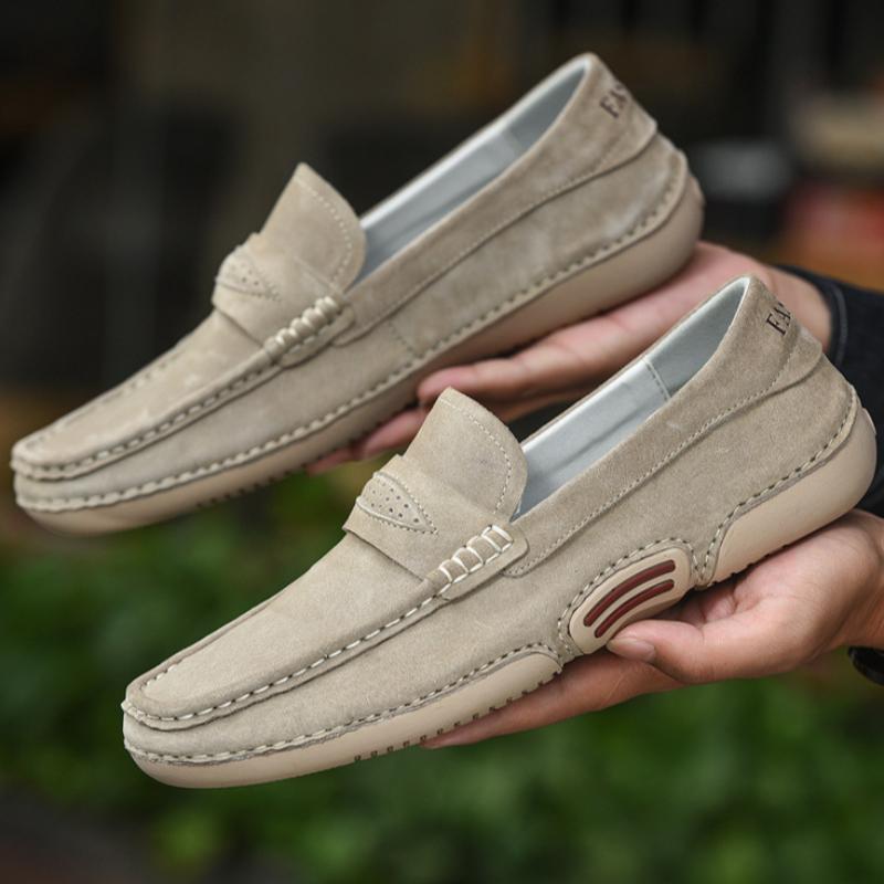 Spring and Autumn Men's Slip-on Lazy Shoes Korean Style Nubuck Leather Casual Fashion Men's Shoes Leather Shoes