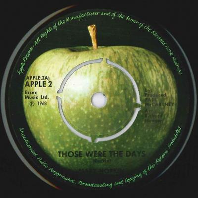 7-inch Plaat MARY HOPKIN Those Were The Days Turn Turn Tur APPLE2 Apple Records VK Pop Gebruikt
