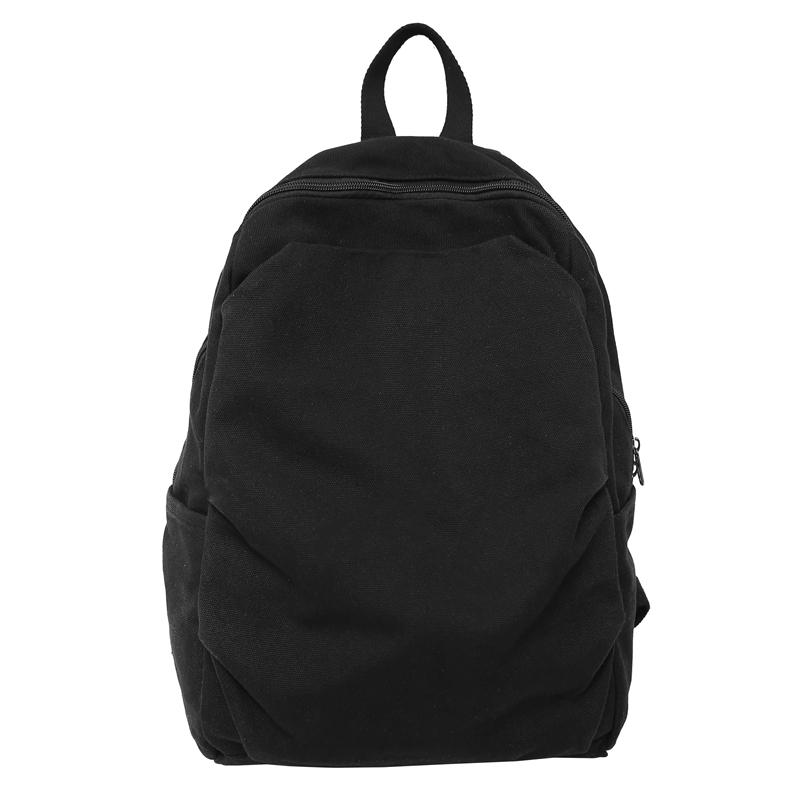 Student Schoolbag Women's Solid Color Travel Bag Men's Canvas Backpack