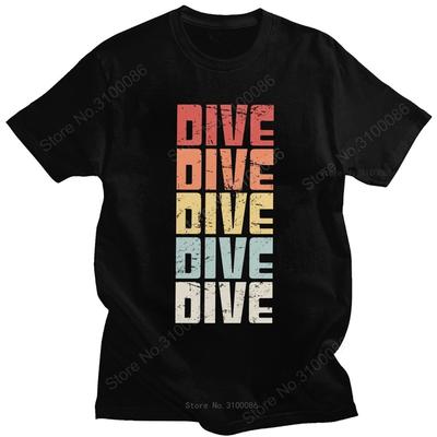 Vintage 70s Scuba Dive T Shirt Homme Preshrunk Cotton Ocean Diver Tshirt Diving Lover Tee Short Sleeve Casual Tshirt Clothing