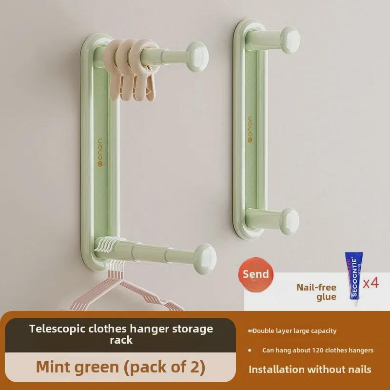 Einziehbarer Wandmontierter Kleiderständer - Stanzfrei, Multifunktionale Aufbewahrungslösung für Zuhause & Balkon.