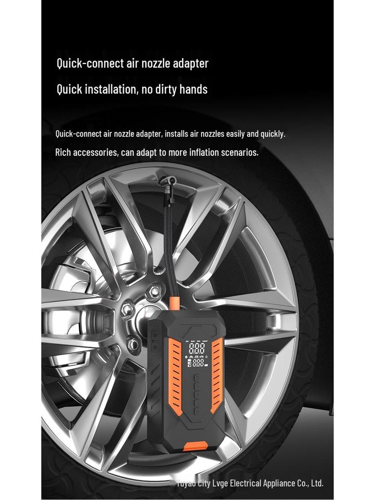 Dual-Use High-Power Tire Inflator: Wired/Wireless Portable Car Pump