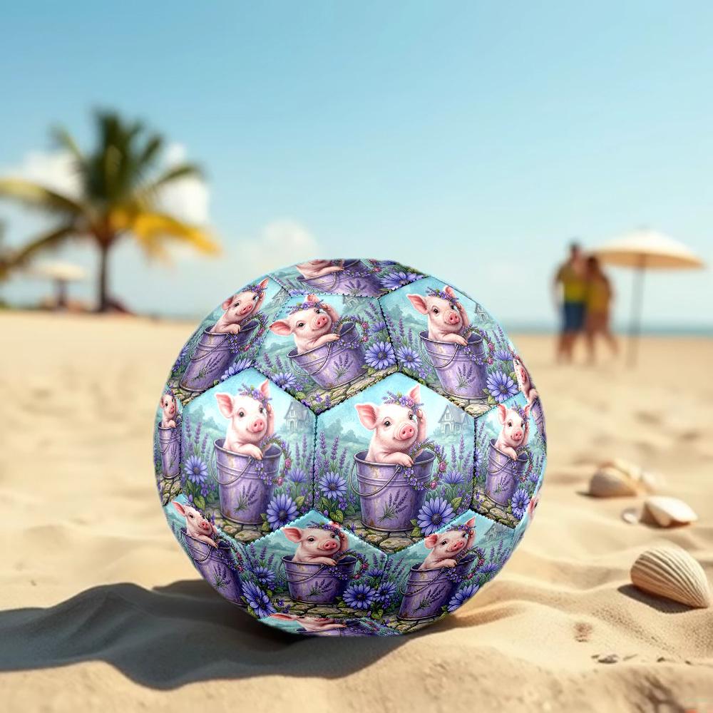 1pc Pig Lavender Bucket Durable Size 5 Soccer Ball Professional Match Training Football Indoor &Outdoor Sports Ball p60137