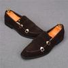 Móda Móda Nové Pánské Špičaté Semišové Kožené Monk Strap Mokasíny Pánské Luxusní Značkové Návratové Svatba Ples Večerní Boty